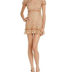 For Love and Lemons Golden Tulle Mini Dress Size Small